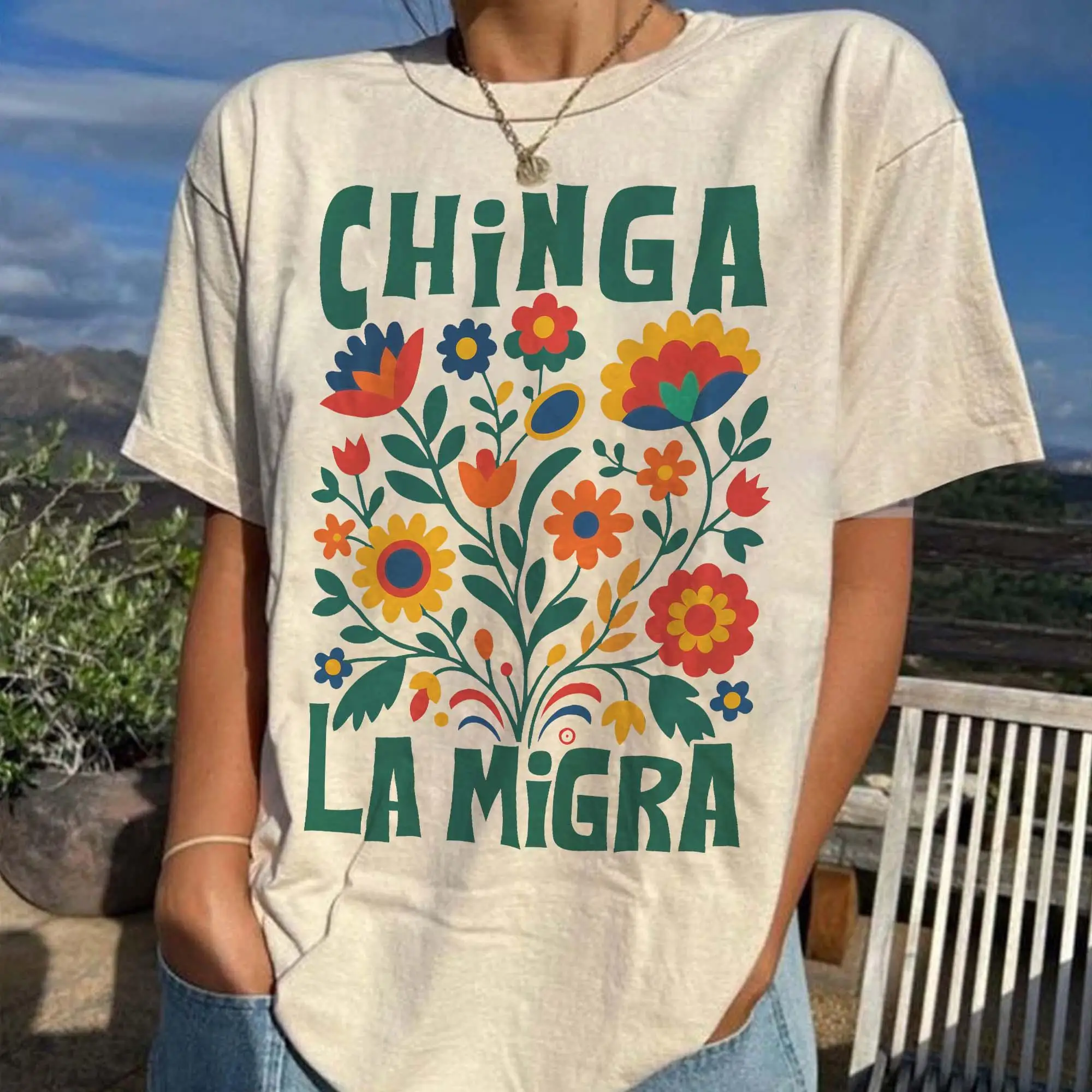 Chinga La Migra Shirt Abolish Ice Protest Shirt No Human Is Illegal Social Justice Shirt Oversized T-shirt Y2k Ladies Clothes