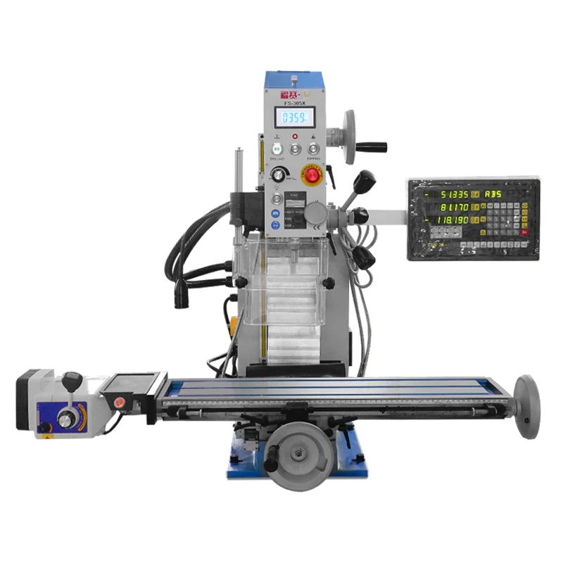 FS-305X 750W Digital Display Wood/Metal Feed Drilling Milling Machine Automatic Variable Speed Heavy Duty Motor Conventional