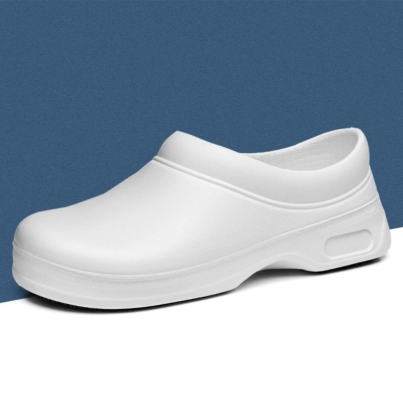 

Мужская повседневная нескользящая обувь для повара, водонепроницаемые белые кроссовки из мягкой кожи для повара, лоферы для рабочих столовых, рабочая защитная обувь