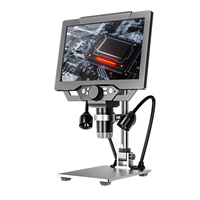 9-inch LCD Digital Microscope 12MP 1600X Coin Microscopes With Metal Stand 1080P Microscopes Camera for Plant/Rock/Circuit