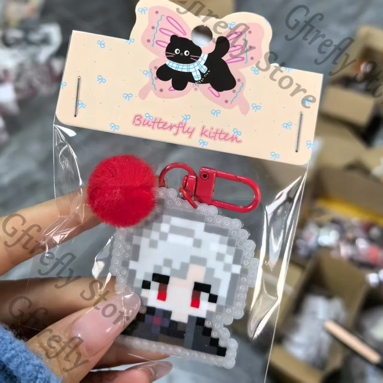 الحب والمساحة العميقة الاكريليك سيلوس أنيمي كزيفير حقيبة المفاتيح Q نسخة زين بكسل قلادة لطيف كاليب تزيين رافاييل هدية