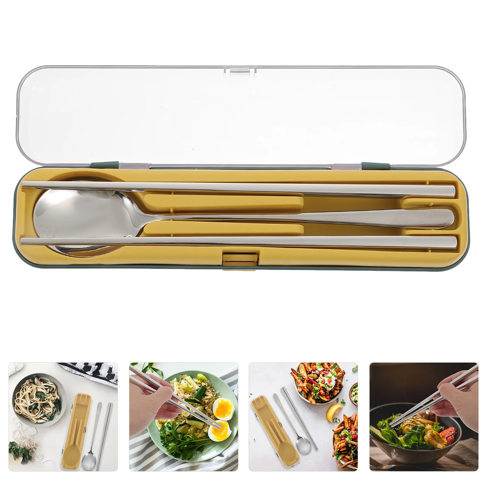 

1Set Stainless Steel Cutlery Set Multi Function Portable Tableware for Camping Travel Home Use Smooth