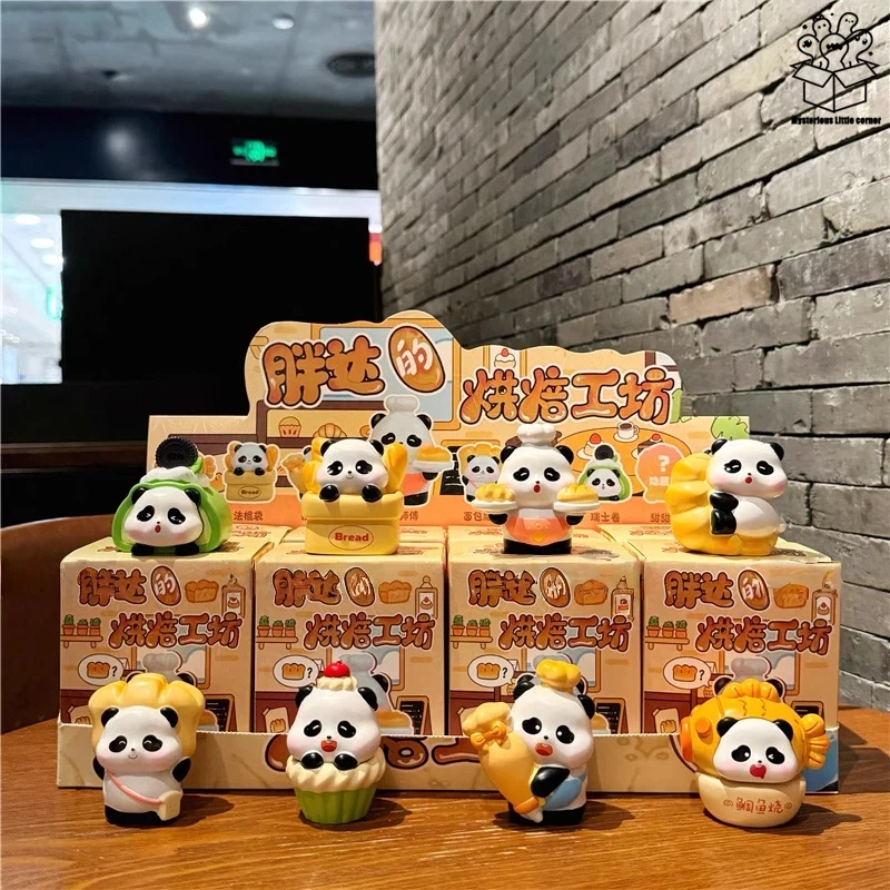 

Cute Cartoon Panda Baking Workshop Blind Box Cute Resin Panda Statue Peripheral Office Desk Decoration Christmas Holiday Gift