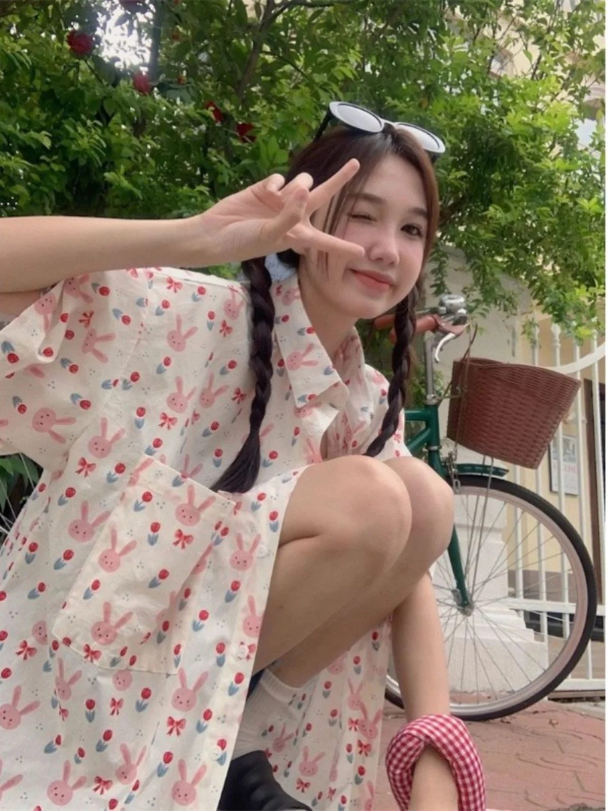 Dolce stampa ort Sve Donna irt Estate 2025 Allentato Dimagrante Adolescente Versatile Protezione solare Colletto superiore Bottoni