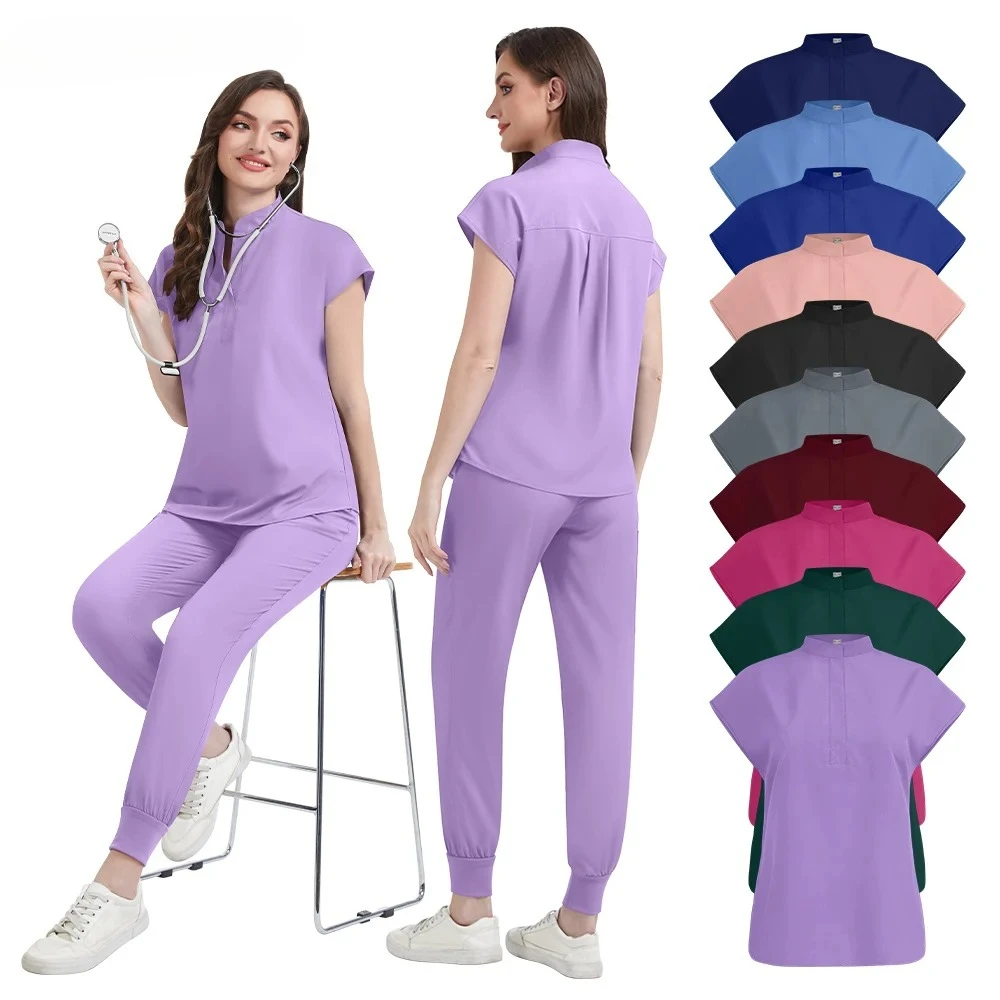 

Sleeveless Stand-Up Collar Women's Pajama Set - Solid Elastic Lightweight Wrinkle-Resistant Easy-Clean