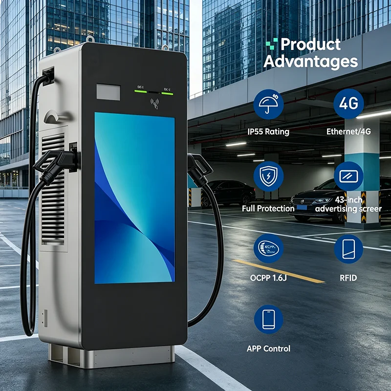 250kW CCS1 Level 3 EV Charger, UL Certified DC Fast Charging Equipment for Public Infrastructure