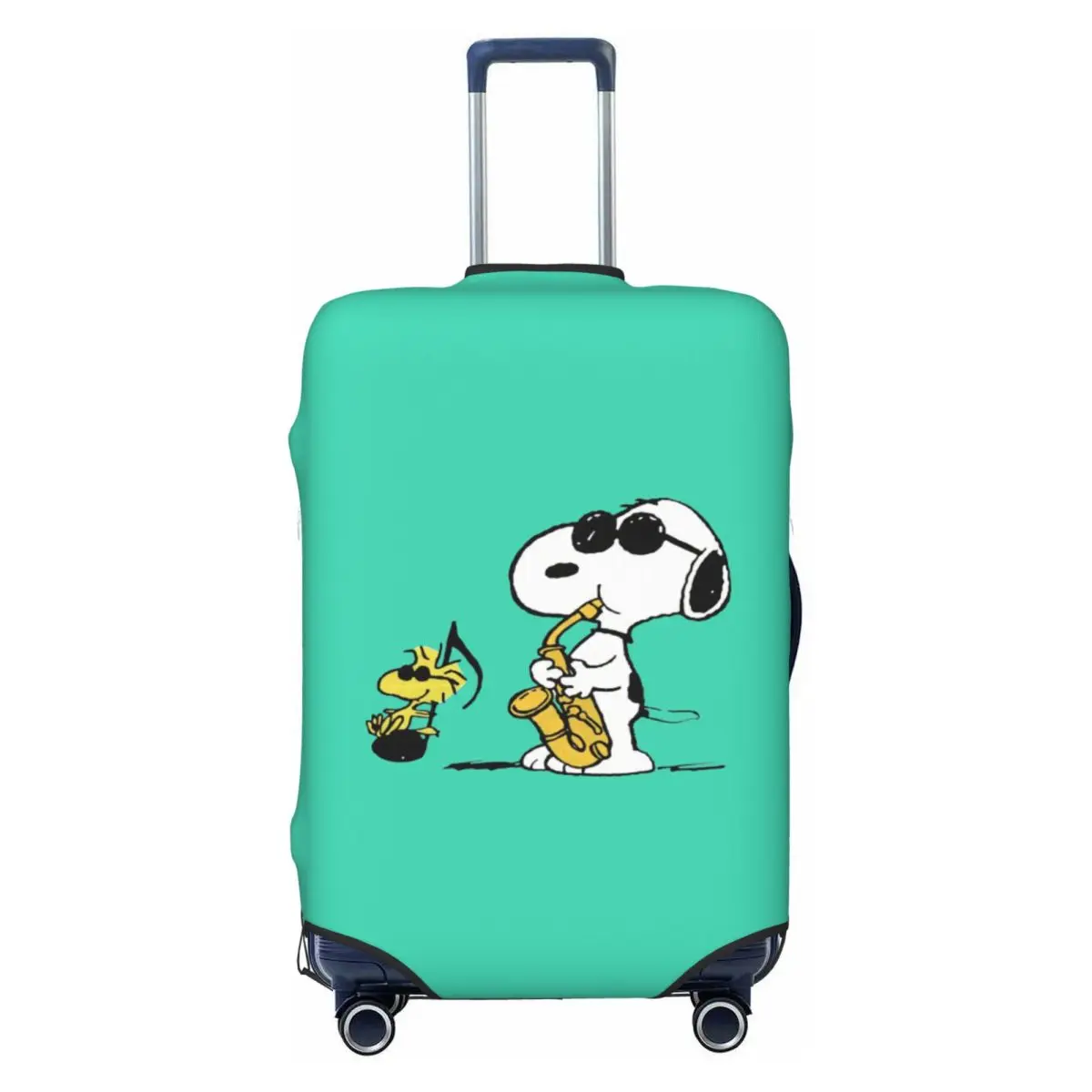 

Custom S-snoopys Saxophone Music Luggage Cover Protector Cute Travel Suitcase Covers for 18-32 Inch