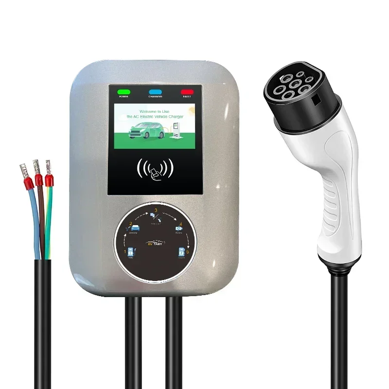 32A 3-phase OCPP 1.6J wall box 22kW electric car wall charger Electric charging station with RFID card   waterproof design