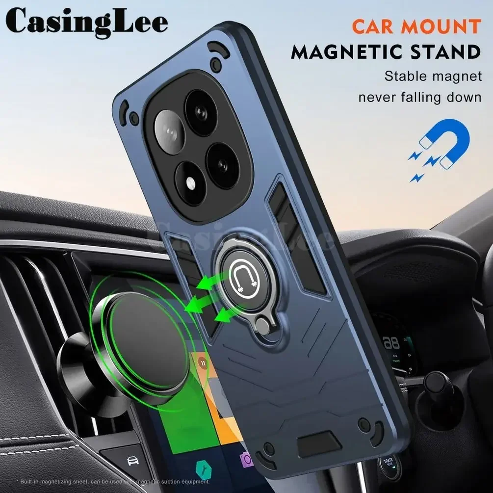 For Redmi Note 14 Pro Plus Case Kickstand Bumper Phone Shell Heavy Duty Armor Hard for Redmi Note 14 Pro Plus 14 Cover