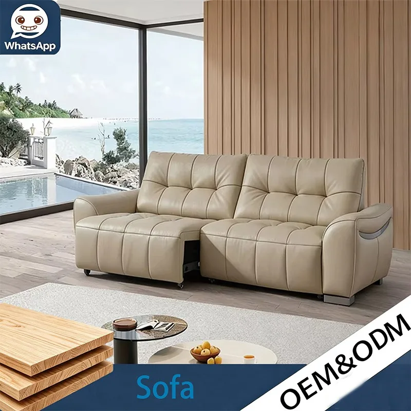 Modern luxury leather sofa set hotel living room waiting room lounge furniture minimalist design