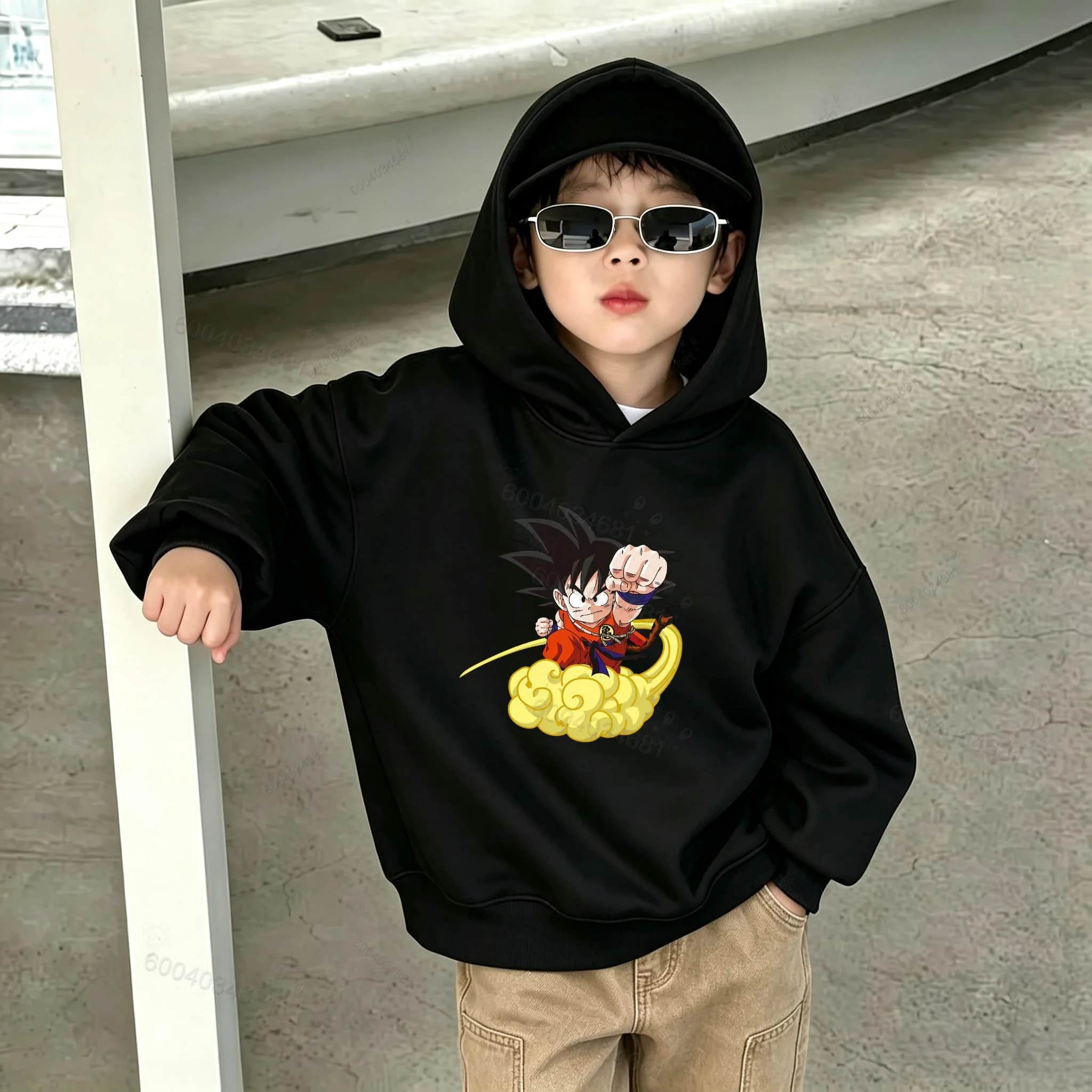 Dragon Ball Z Herbst/Winter Kinder-Komfort-Kapuzenpullover – lockerer und warmer, bequemer Alltagsmantel für Jungen und Mädchen – Detail 9
