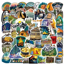 10/30/50pcs Forest Hiking Camping Stickers Outdoor Travel Scenery Sticker Laptop Skateboard Car Bike Motorcycle Waterproof Decal