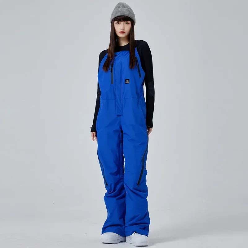 Outdoor Cold Resistant Skiing Trousers New 2025 Winter Ski Overalls Snowboard Waterproof Warm 3L Thick One-piece Pants Women Men