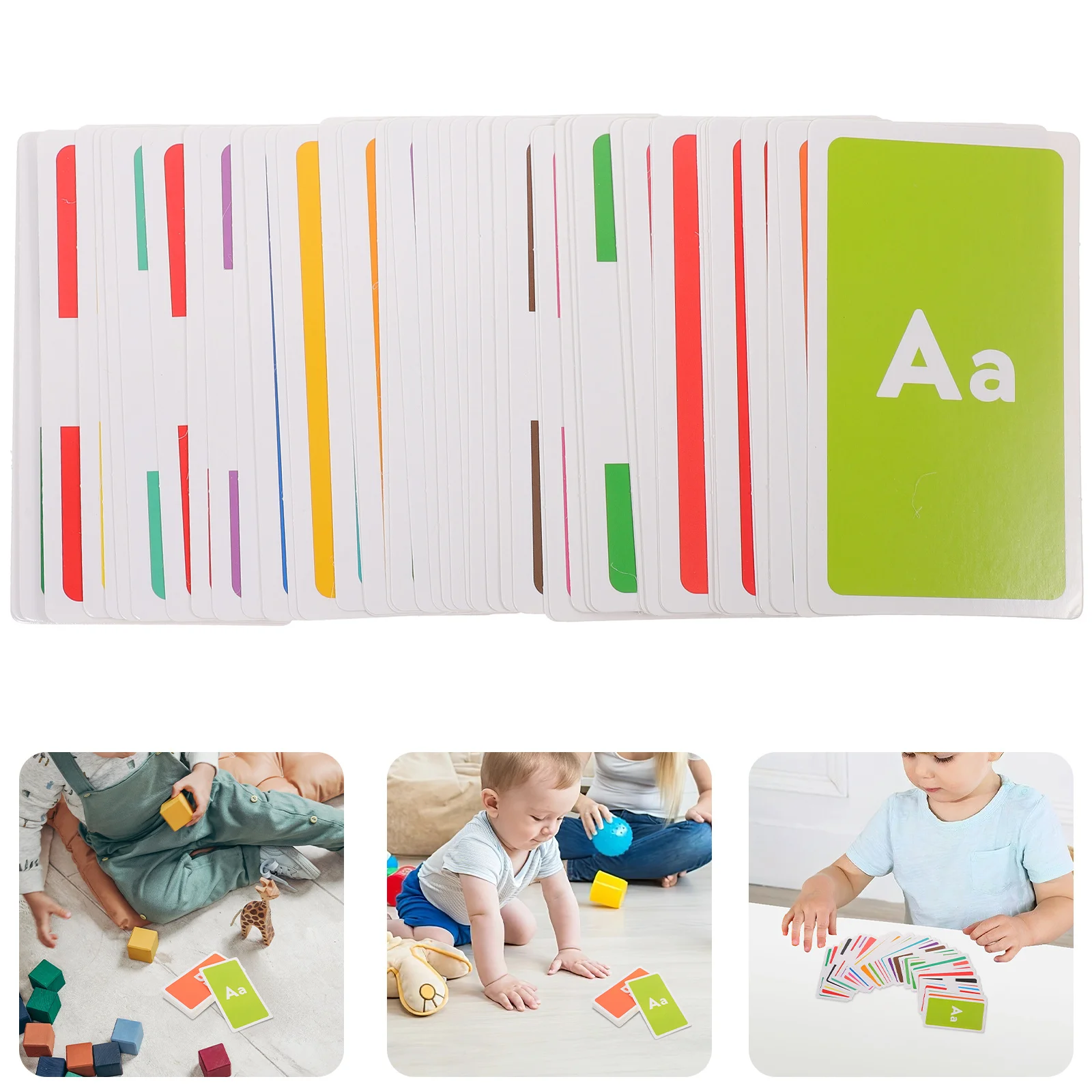 58 Stück Lernkarten für die frühe Bildung, Buchstaben, Zahlenform, Farberkennung, kognitive Lernspiele für Kinder im Kindergarten