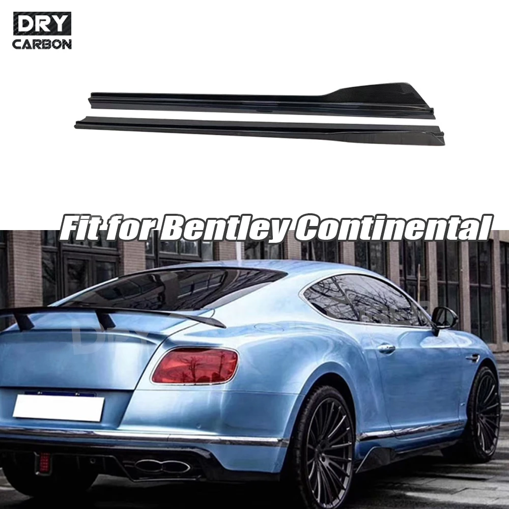 Real Carbon Side Skirts Extension FRP Side Skirt Rocker Panels FRP Body Kits Tuning for Bentley Continental 2015 2016 2017