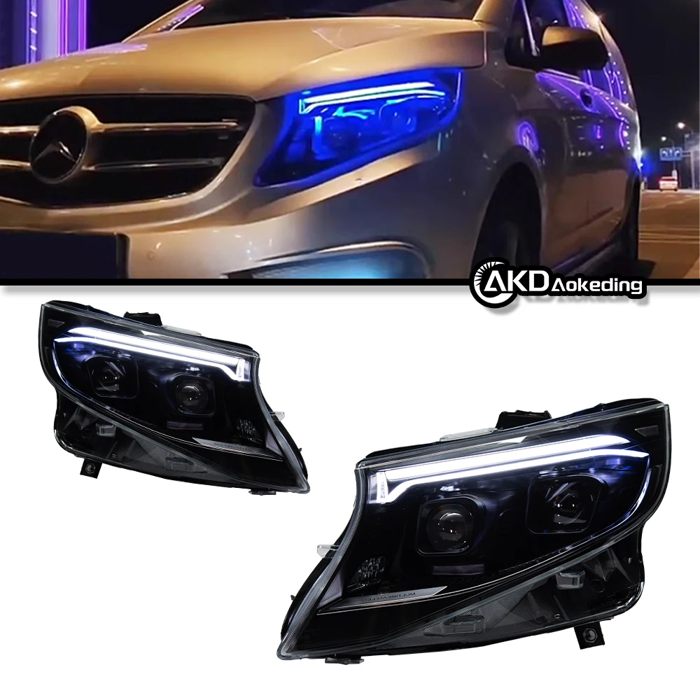 

Auto Parts For Benz Vito Headlights 2016-2023 W447 latest Styling LED Daytime Lights Dual Projector Car Accesorios Modified