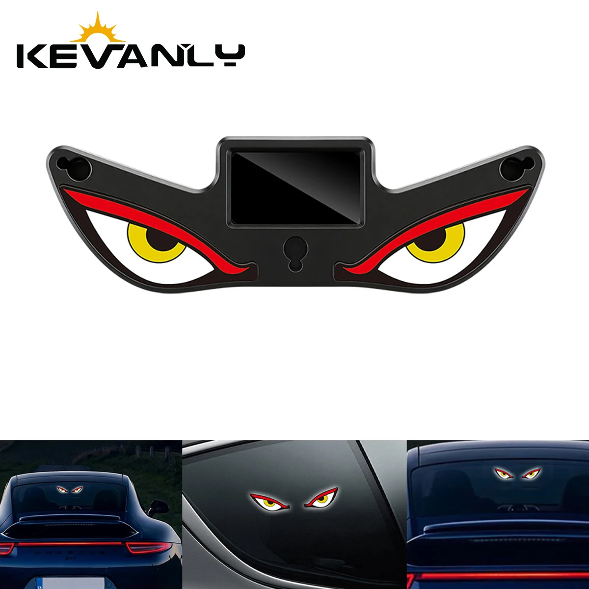 

1 шт. Солнечная USB-C перезаряжаемая лампа-привлекатель внимания в форме глаза (дьявольский глаз) для автомобильного окна с присоской, мигающая, для создания атмосферного освещения