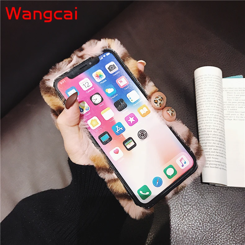 Cute 3D Rabbit Ears Fur Plush Case For iPhone 14 13 12 mini 11 Pro Max X XS Max XR 8 7 6 6S Plus 5 diamond Warm Case