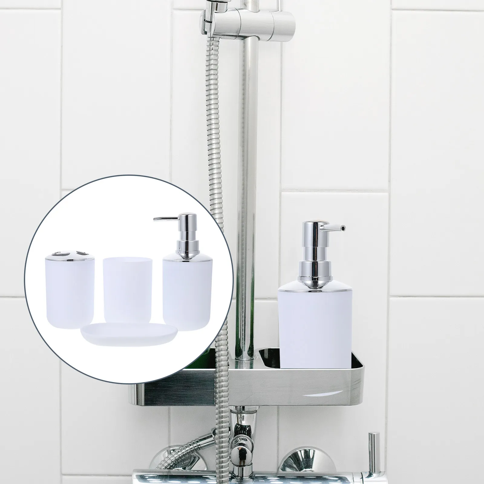 

1Set High Quality Plastic Bathroom Supply Set Toothbrush Cup Soap Tray Lotion Container Gargle Cup for Home Hotel Clean Tidy