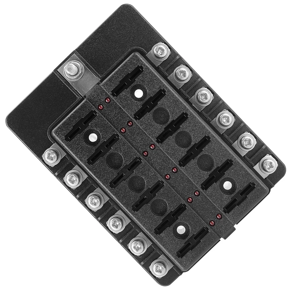 Plastic Cover For Auto Car Boat Marine M5 Stud With LED Indicator Light 6 Ways 12 Ways Blade Fuse Block Fuse Box Holder 32V 100A