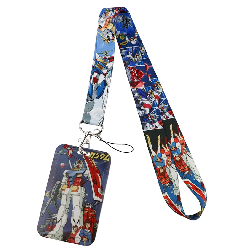 Mobile suit GUNDAM Lanyard Keys Phone Holder Funny Neck Strap With Keyring ID Card DIY Animal webbings ribbons Hang Rope Gifts