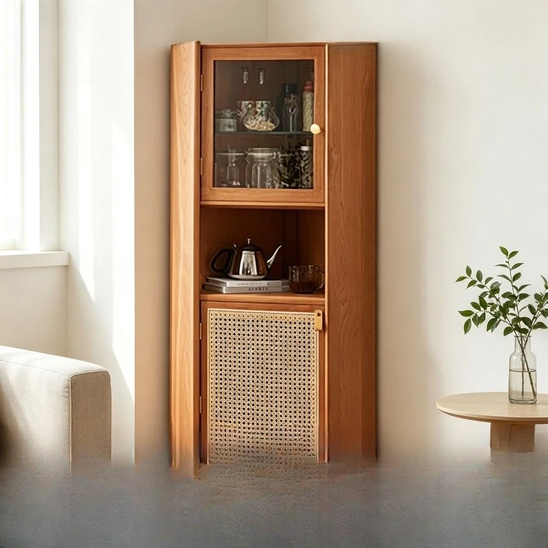 Solid wood storage cabinet corner customization, storage artifact Nordic style locker practical and beautiful