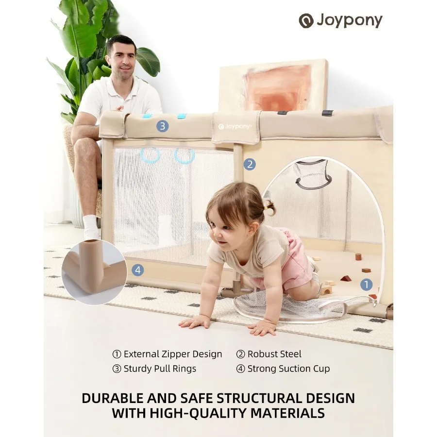 Kojec dla niemowląt 50x50 cm, mały kojec dla niemowląt i małych dzieci, kojec z bramką do użytku wewnątrz pomieszczeń, miękki, oddychający kojec z siateczką.