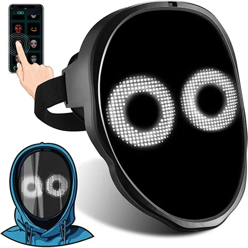 Bluetooth RGB leuchten LED-Maske DIY Bild Animation Text Halloween Weihnachten Karneval Kostüm Party Spiel Kind Masken Deko Geschenk