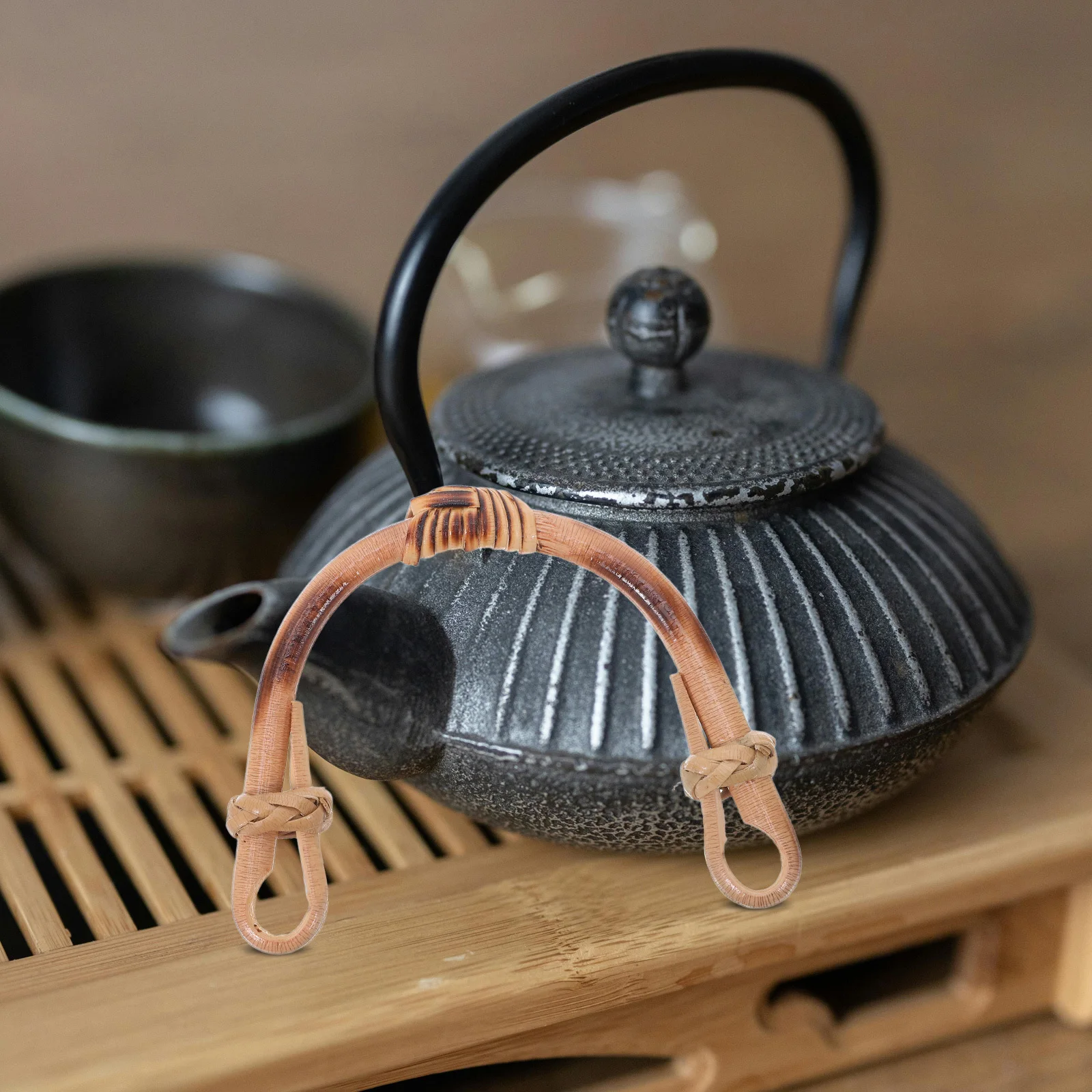 

Rattan Teapot Handle Replacement 6-8 Cm U-Shape Grip for Ceramic Pot Removable Chinese Japanese Kettle DIY Kung Fu Tea