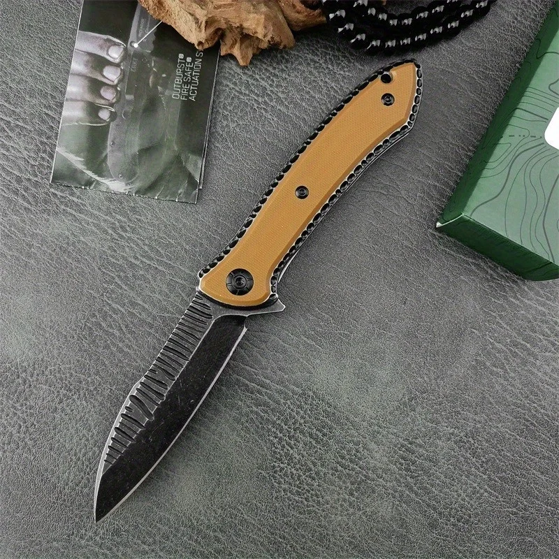 

CR 5380 Portable Folding Knife 8Cr13Mov Steel Blade G10 Handle, Outdoor Tactical Wilderness Survival Practical EDC Hand Tool