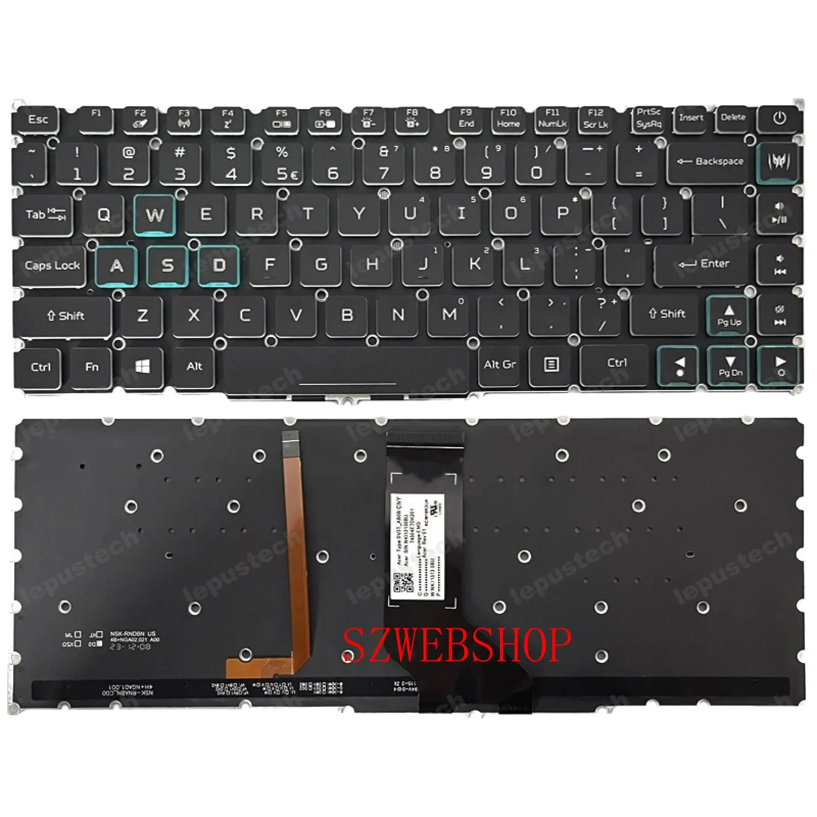 

Новый ноутбук для Acer Predator Triton 500 PT515-51 PT515-52, клавиатура США с подсветкой