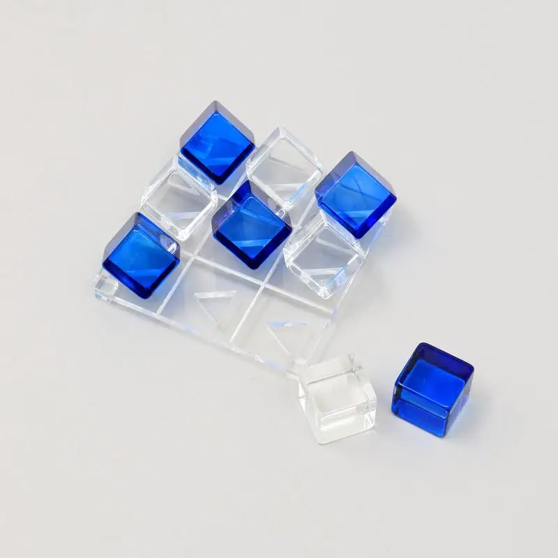 مجموعة ألعاب Tic Tac Toe باللونين الأزرق والأبيض من الأكريليك للأطفال والكبار، نشاط داخلي ممتع، مثالية للألعاب العائلية الليلية والحفلات