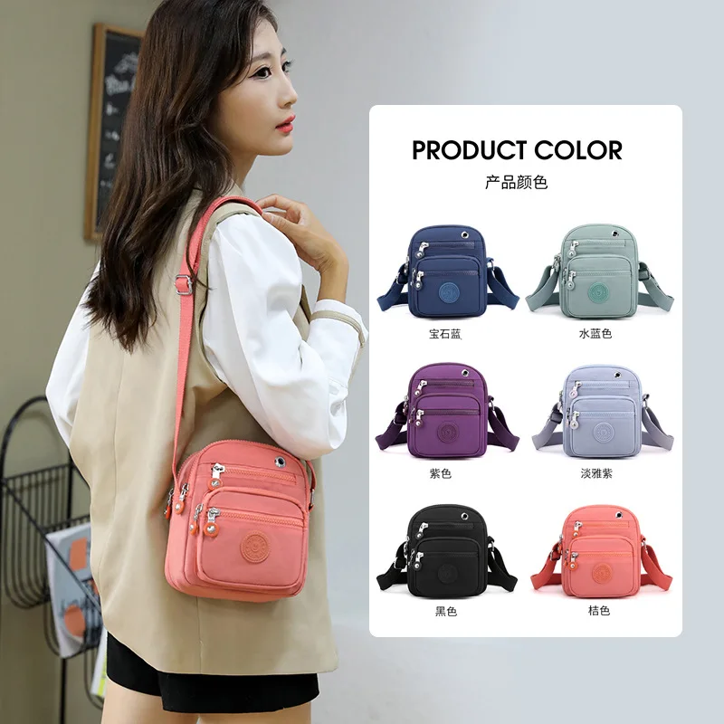 Nylon cloth shoulder bag with large capacity cell phone storage crossbody bag women shoulder bag