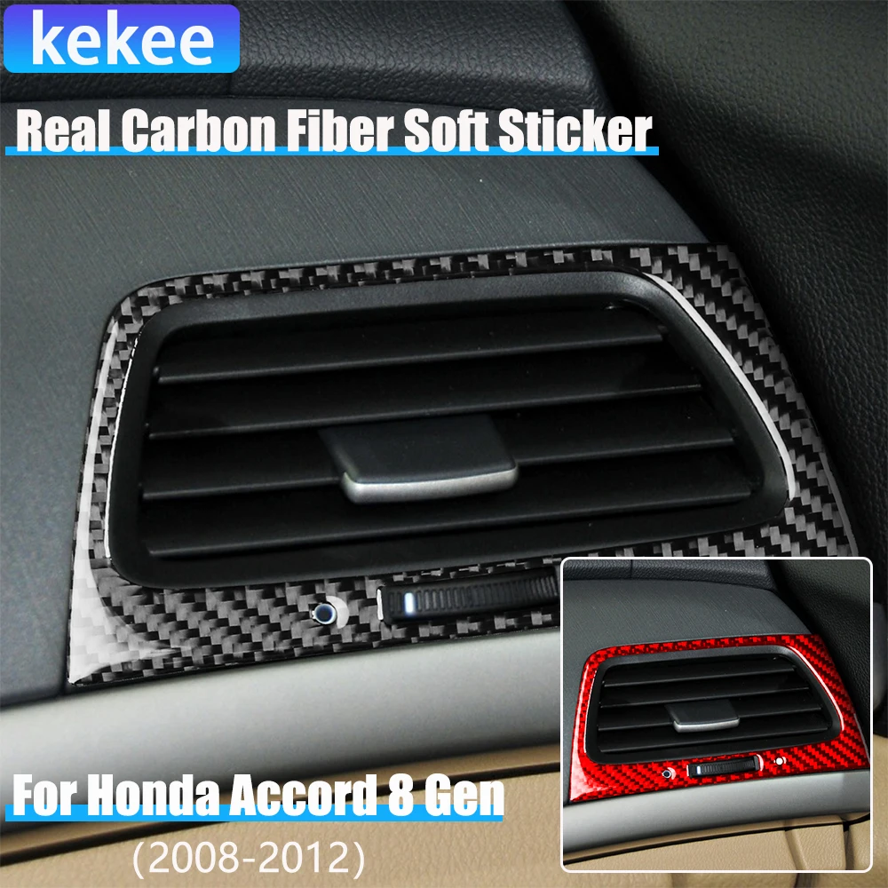 

Real Carbon Fiber Car Accessories dashboard air vent Cover Modified Soft Sticker For Honda Accord 8th Gen 2008 2009 2010 2011 12