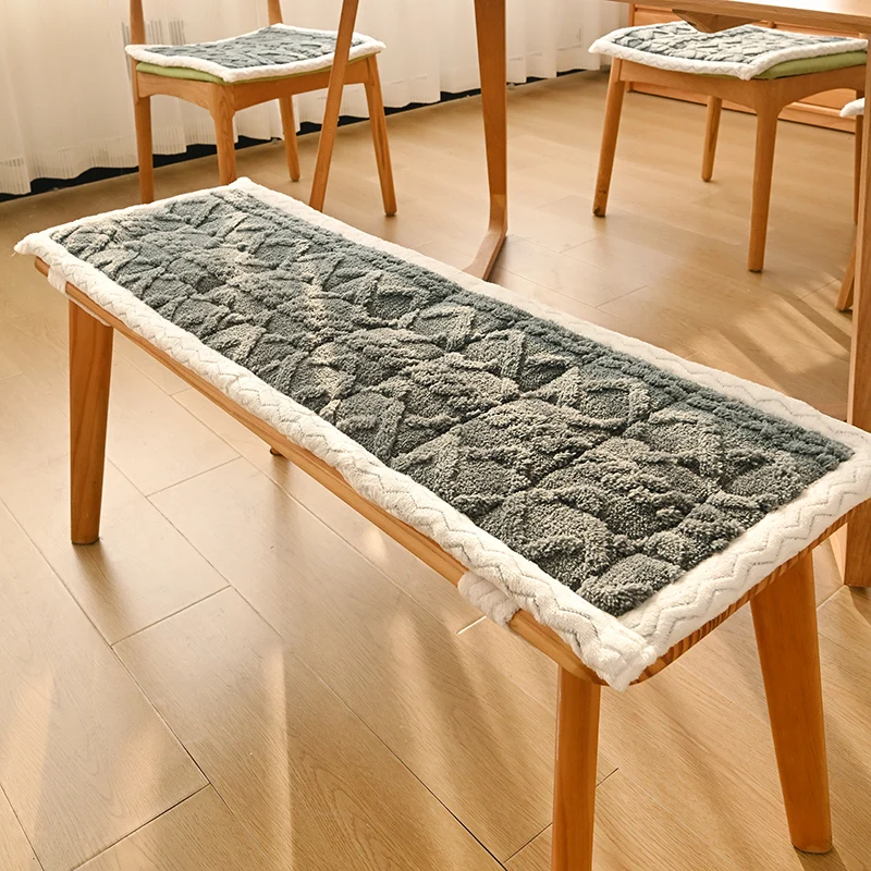 Household Plush Bench Cushions with Lace-up Chair Seat Sofa Bay Window Cushions Restaurant Garden Bench Seat Swing Seat Pad