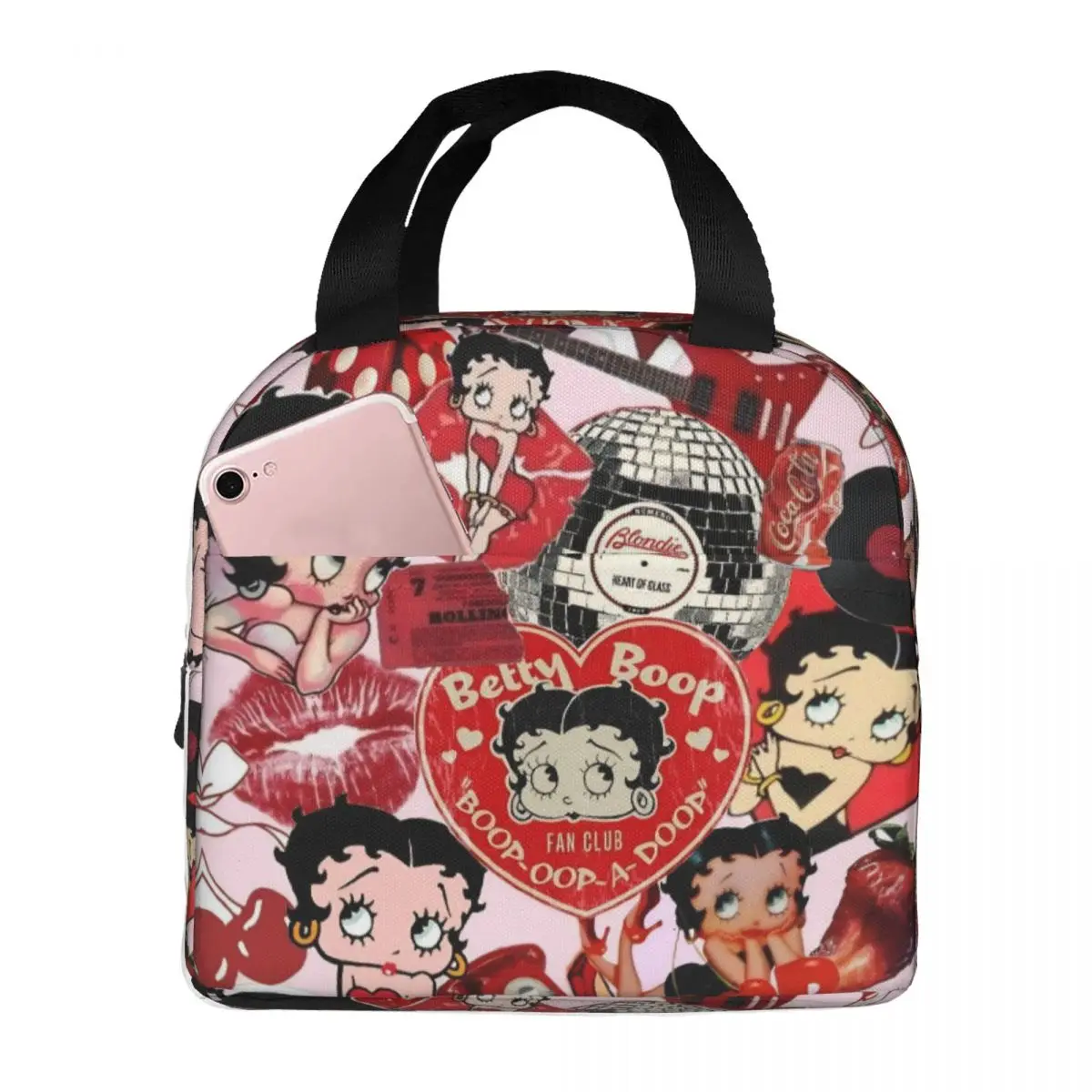 B-Bettys Boops Bolsa de almuerzo aislada Bolsas de contenedor de alimentos Caja de almuerzo térmica más fresca portátil para la escuela y la oficina
