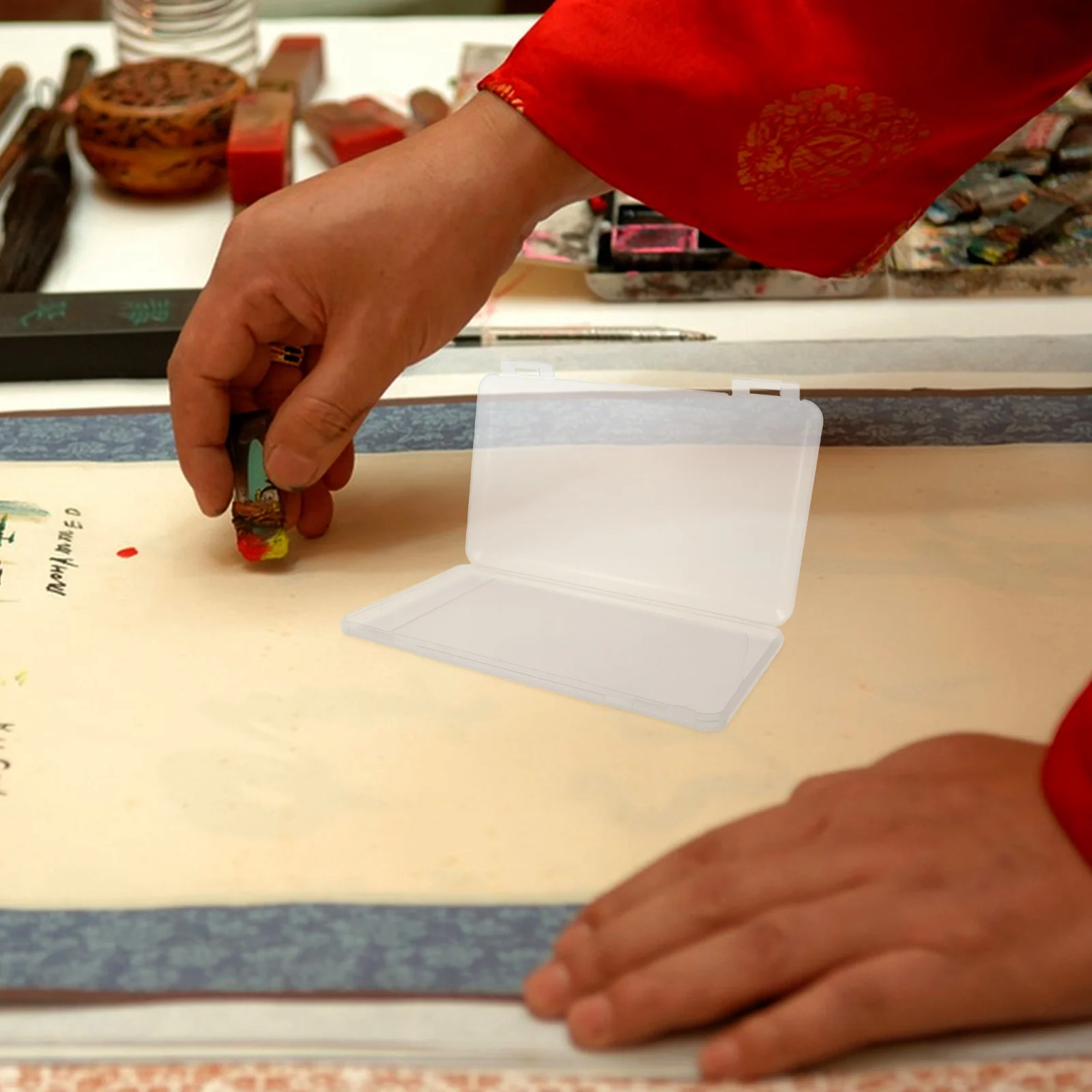 

6pcs Empty Palette Box Portable Watercolor Paint Organizer Transparent Storage For Acrylics Drawing Art Supplies Pigment Tray