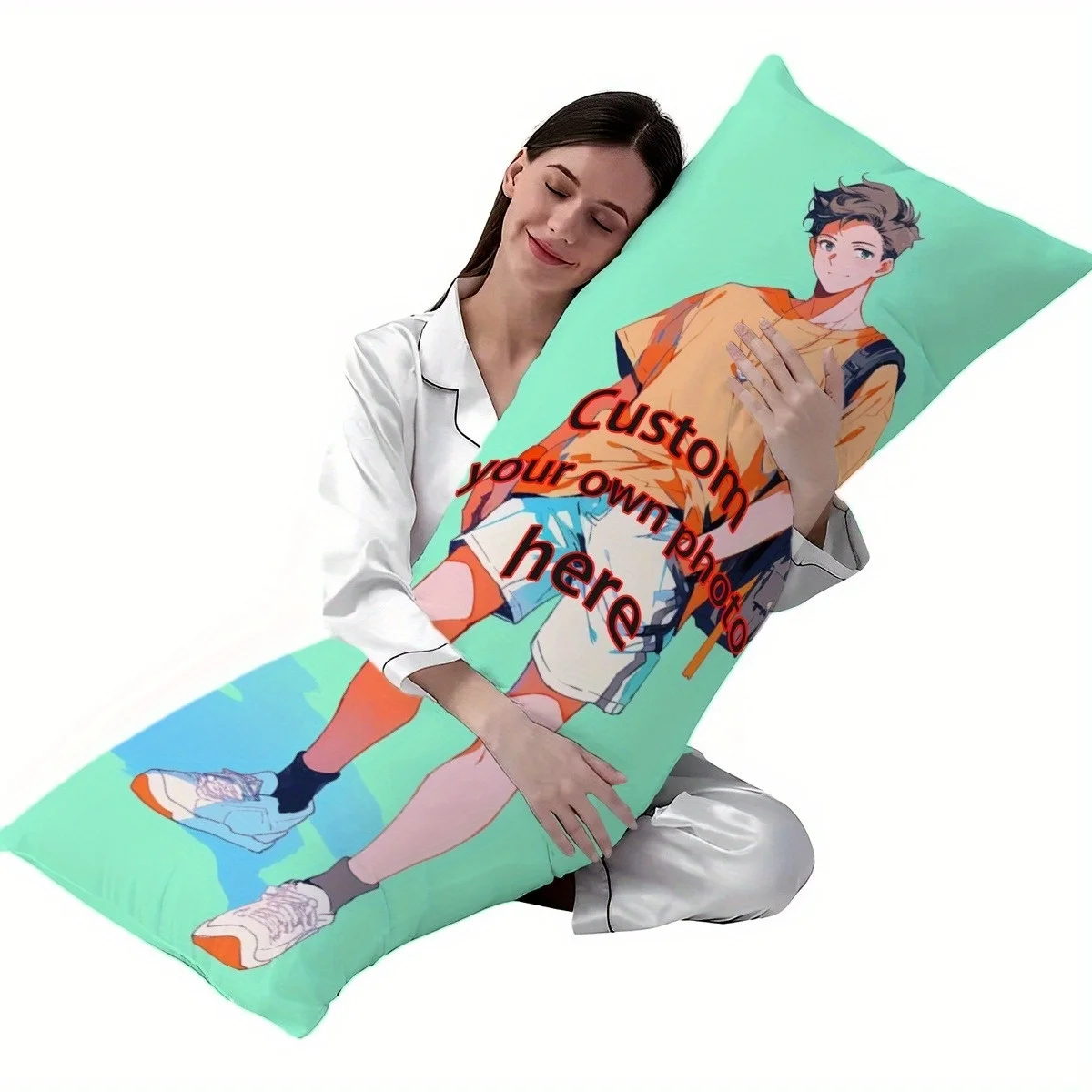 [Custom] Photo Body Pillowcase – Unique Decor Featuring Family, Friends, or Pets; Pillow Insert Not Included.
