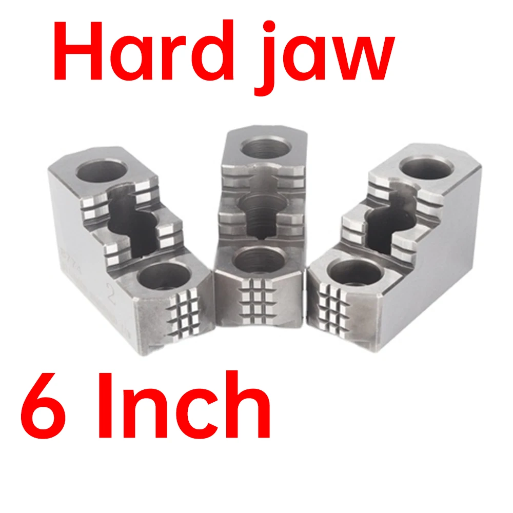 6 Inche  High Quality Hydraulic Hard Jaws Hydraulic Pneumatic Chuck Three Jaws Strong Hard Jaws  Lathe Chuck Hard Jaws