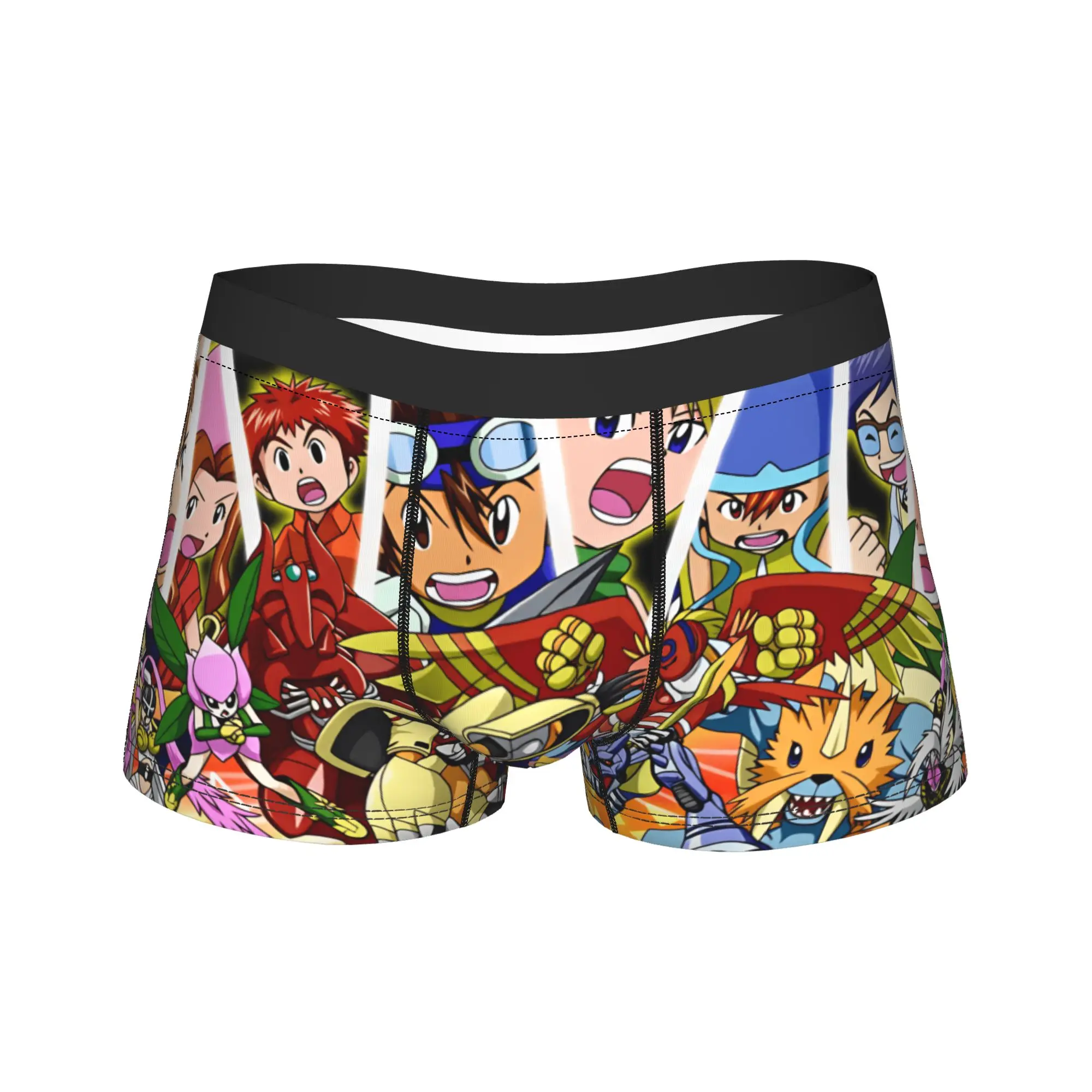 Digimon Adventure 01 All Chosen Children And Fully Evolved Digimon Underwear  Man Underpants Print Comfortable Boxershorts