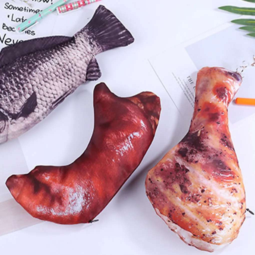 Simulation Creative Pig’s Trotter Chicken Leg Pencil Case Waterproof Pencil Bag Student Pencil Pouch Pencil Case Pen Bag