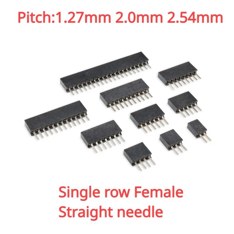 10Pcs 1.27mm 2.0mm 2.54mm Pitch 1x2P -50Pin Single Row Male Female Pin Header PCB Board Connector 1.27 Pin header Socket SMD SMT - Image 3