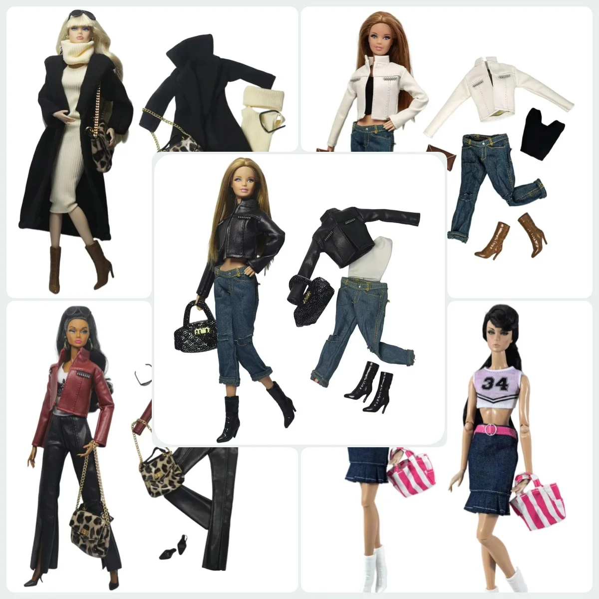 Handmade Babi Clothes Leather Clothing Outfit Overcoat for 11.5 Inch 30cm Doll BJD Clothes Many Style Gifts for Doll Accessories