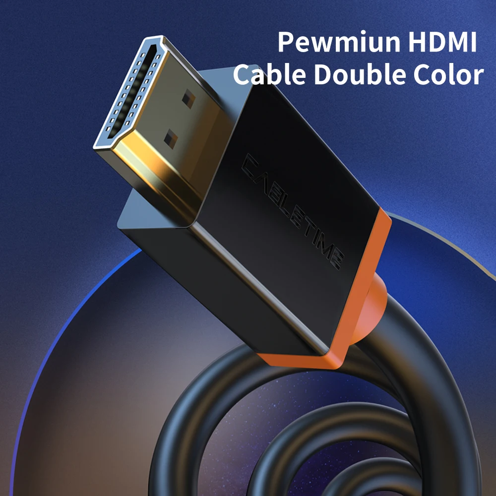 CABLETIME 4K HDMI to HDMI Cable HDMI 2.0 Cable 4K@60Hz Resolution 18Gbps PVC HDMI Cable for PC Laptop Monitor
