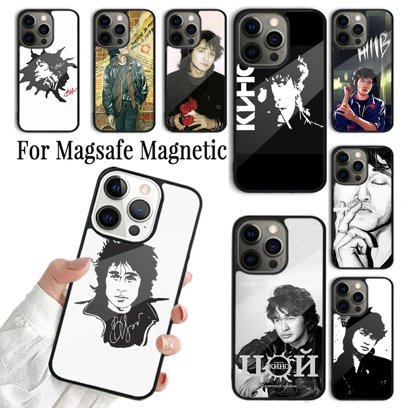 

Coque Phone Case For iPhone 16 15 14 13 12 Mini 11 Pro Max Plus Magsafe Magnetic Wireless Charging Cover Viktor Tsoi
