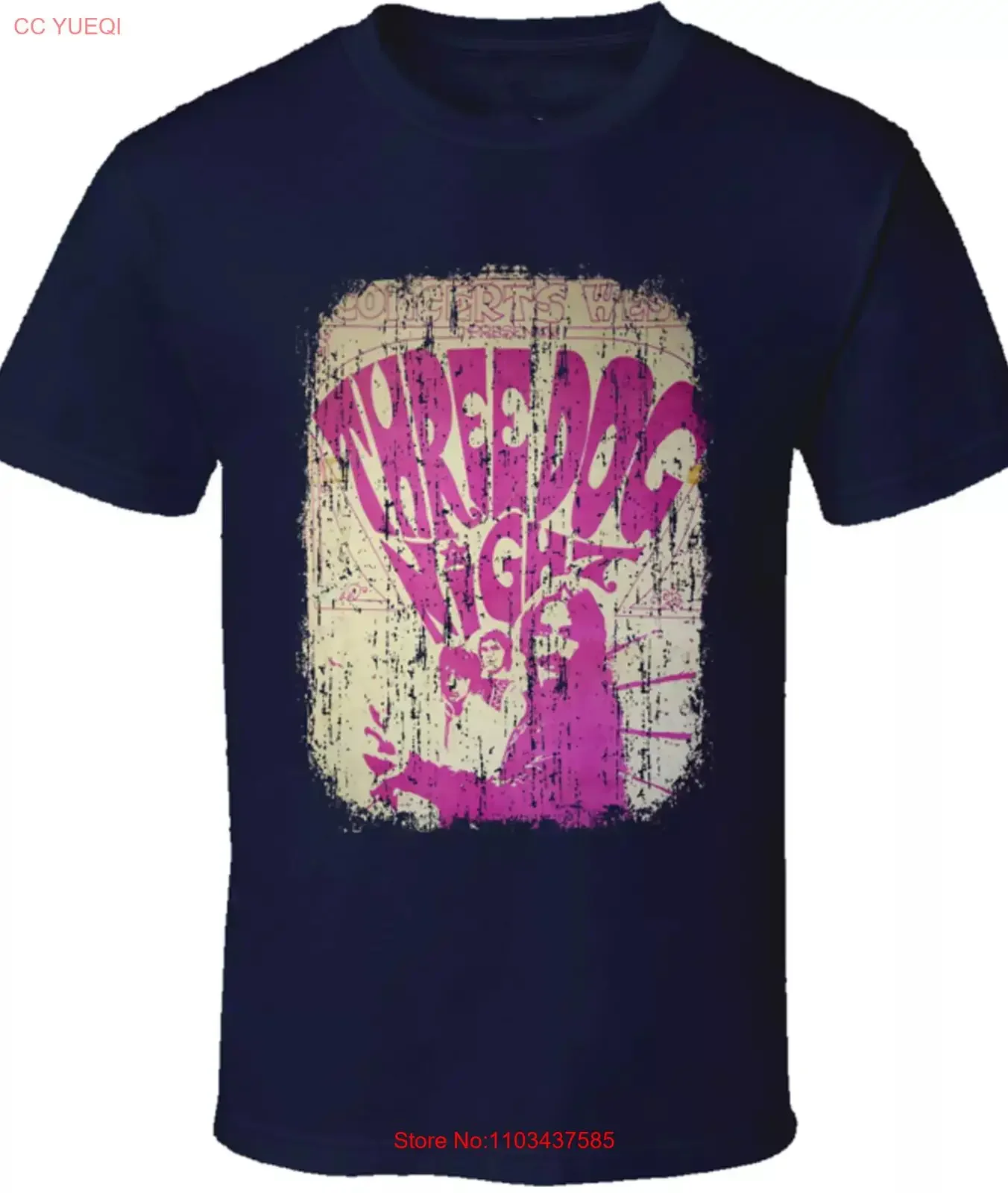 Футболка RETRO Three Dog Night Rock, черная, хлопковая, все размеры, S 4XL, винтажная стираная дизайнерская одежда, уличная стильная растянутая одежда Футболка RETRO Three Dog Night Rock, черная, хлопковая, все размеры, S 4XL, винтажная стираная дизайнерская одежда, уличная стильная растянутая одежда