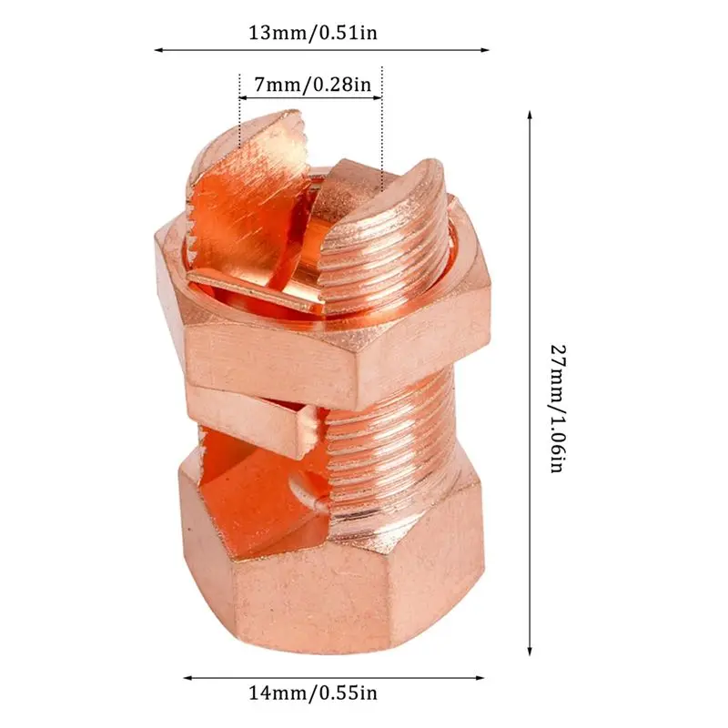 ABYA 10Pcs Split Bolt Connector, Grounding Split Bolt Connector Split Bolt Connector for Complete Earth on Bare Wires TJ-25