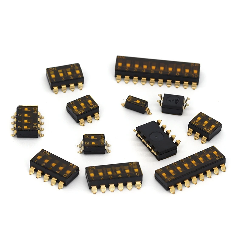 5/50Pcs SMD SMT Slide Type Switch 1P 2P 3P 4P 5P 6P 8P 10P 2.54mm Spacing DIP Black Pitch Toggle Switch Black Snap Switch