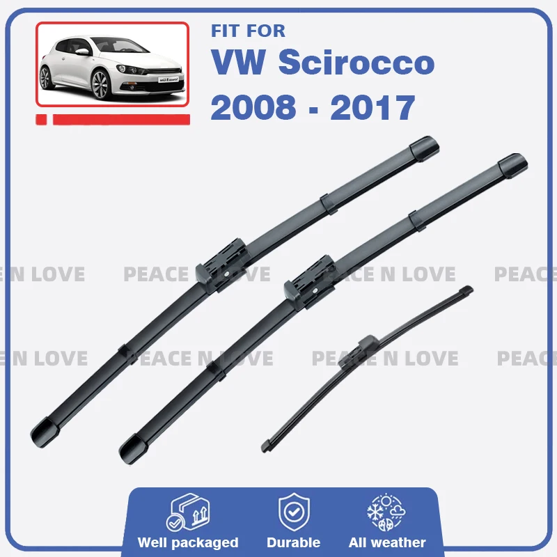 Front Rear Wiper Blade For Volkswagen VW Scirocco 2008 - 2017 R GTS 2009 2011 2013 2016 Windshield Window Windscreen Accessories
