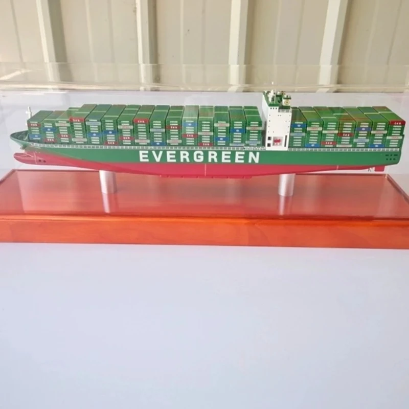 New Finished Shipping Container Ship Model Simulation Alloy Model Ornaments Boat Gifts Ship Commemorative Collection